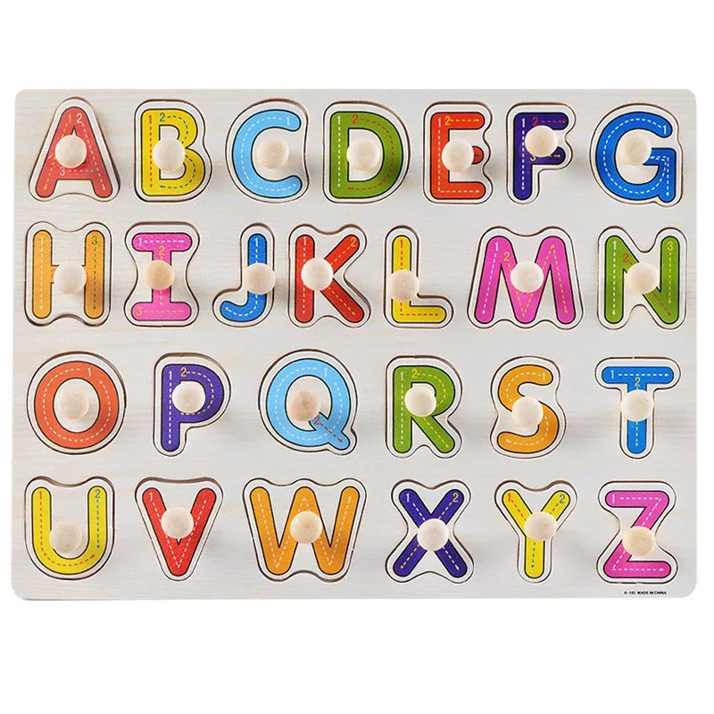 Wooden Board Letter Shapes Puzzle